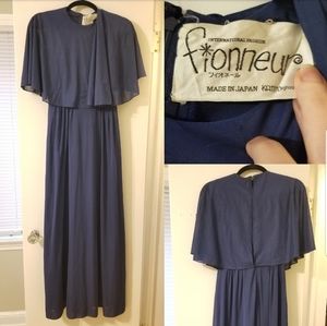 Vintage Cape Maxi Dress